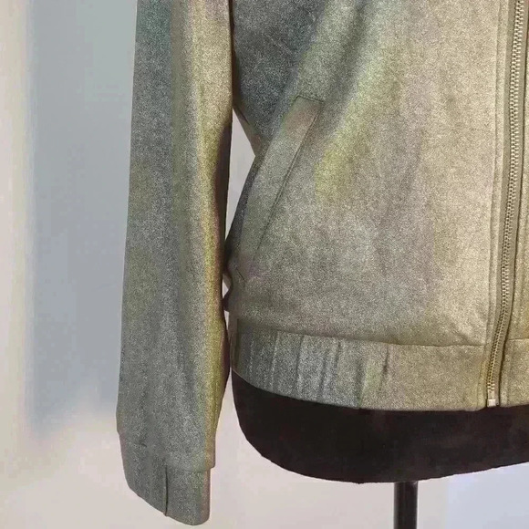 TWO by Vince Camuto Foiled Ponte Bomber Jacket XS - Picture 8 of 10